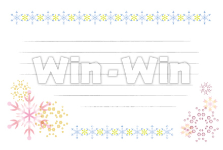 ポストカード（雪の結晶）のシルエット素材 W-026245