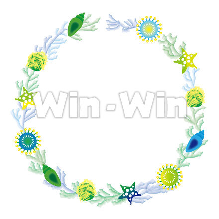 海藻の枠のCG・イラスト素材 W-026712