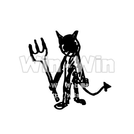悪魔のシルエット素材 W-026008