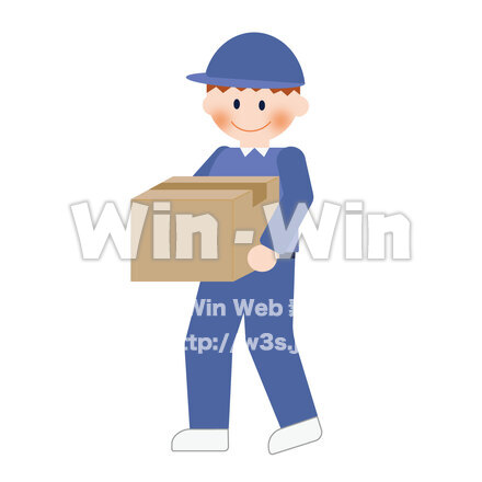 引越業者（荷物の運び出し）のCG・イラスト素材 W-026545