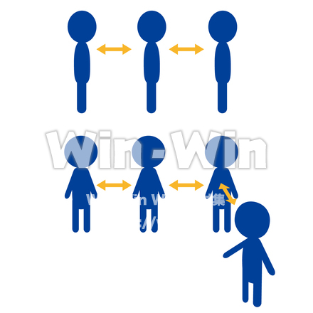 距離を確保しようのCG・イラスト素材 W-027105