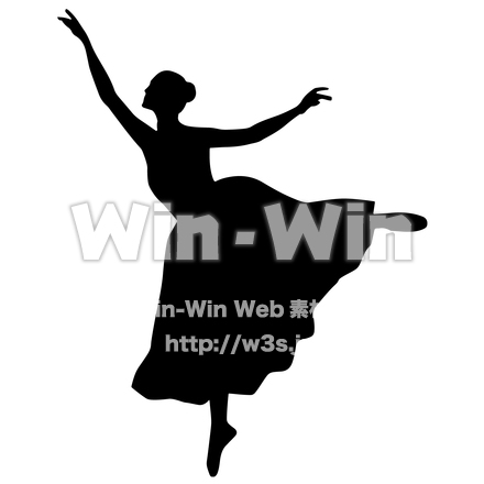 バレリーナシルエットのシルエット素材 W-026612
