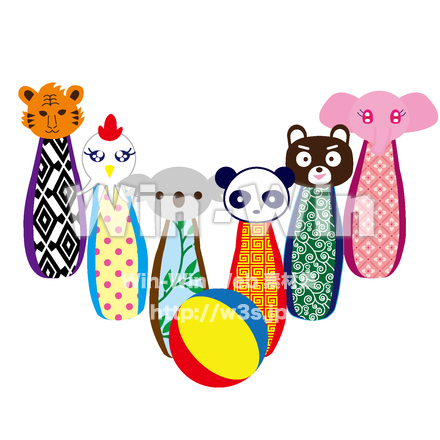 動物のスピンおもちゃのCG・イラスト素材 W-026784