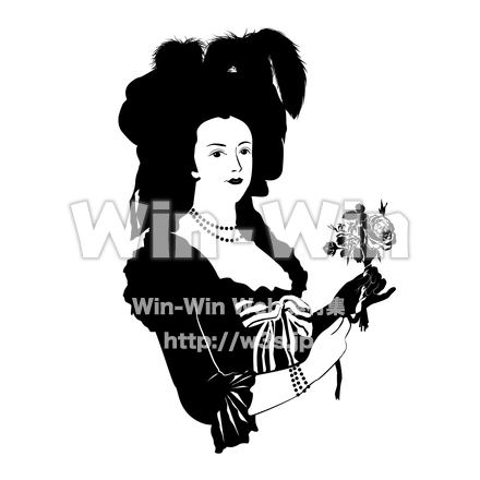 マリー・アントワネットのシルエット素材 W-027554