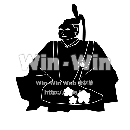 戦国武将　立花宗茂のシルエット素材 W-026066