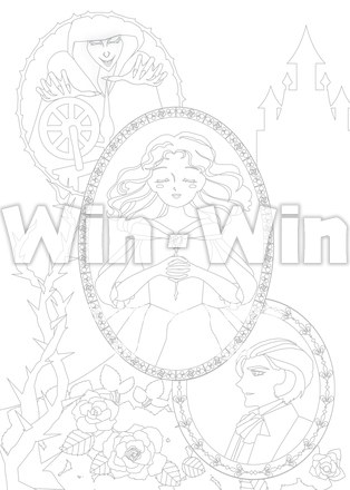 いばら姫ぬりえのCG・イラスト素材 W-027922