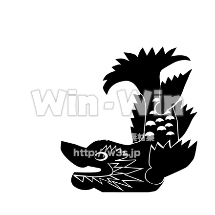 金のしゃちほこのシルエット素材 W-026151