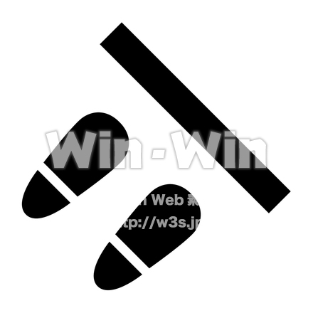 整列用の足跡のシルエット素材 W-026932