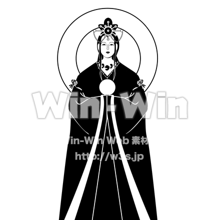 天照大御神のシルエット素材 W-026524