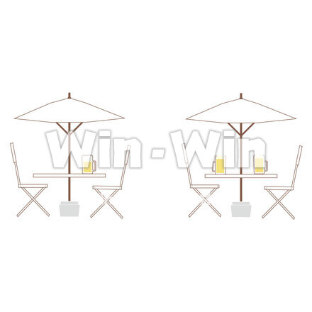 ビアガーデンの座席のCG・イラスト素材 W-027222