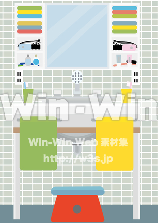 洗面所グリーンのCG・イラスト素材 W-027230