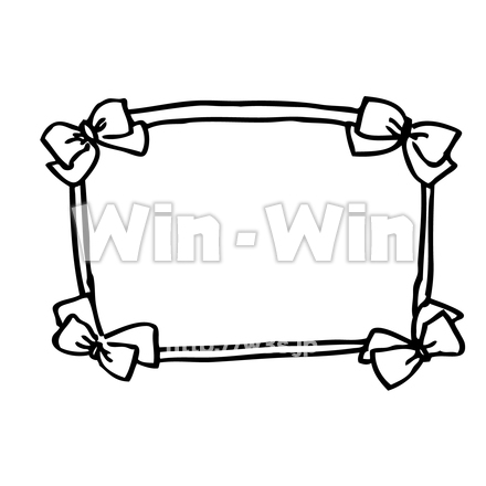 リボンフレームのシルエット素材 W-026003