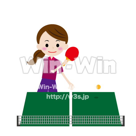 卓球女子のCG・イラスト素材 W-026808