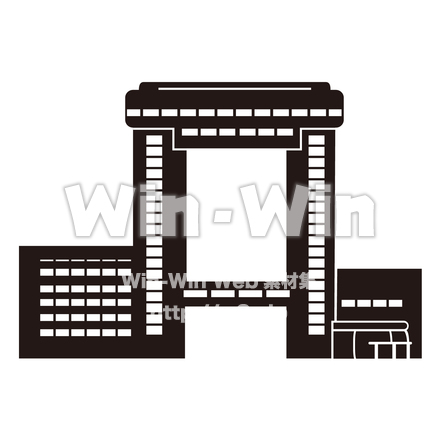 川崎マリエンのシルエット素材 W-026939