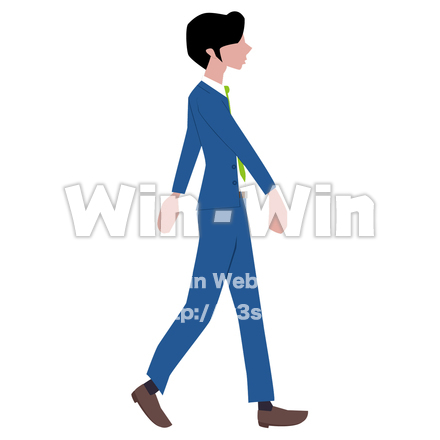 姿勢のよい会社員（男性）のCG・イラスト素材 W-026987