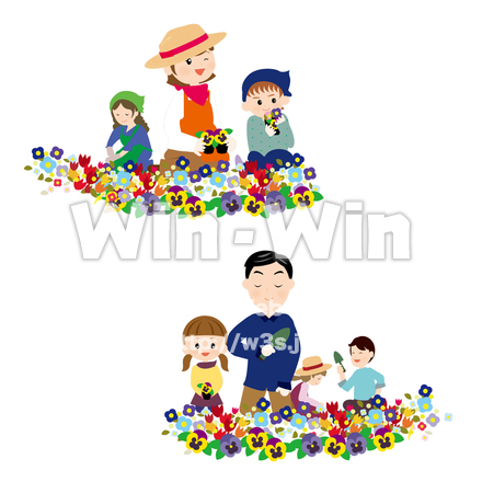 花植えのCG・イラスト素材 W-026805