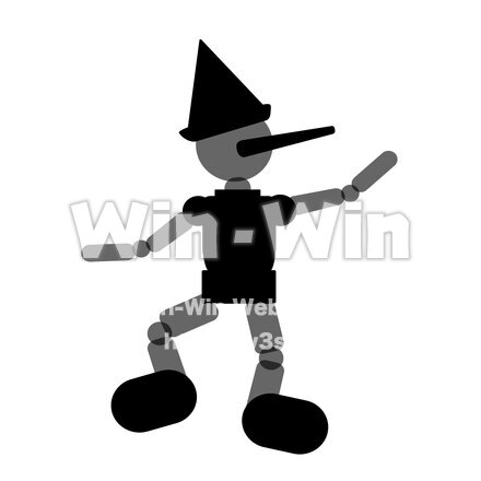 ピノキオ　２のシルエット素材 W-026038