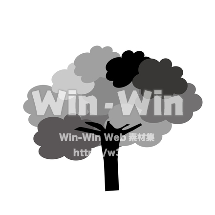 木のシルエット素材 W-026193