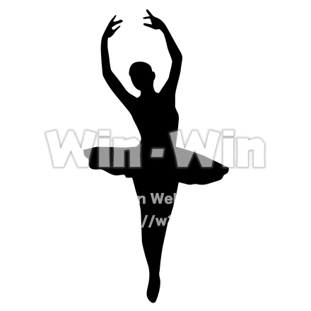 バレリーナシルエットのシルエット素材 W-026613