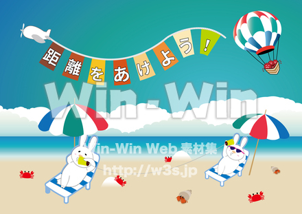 コロナ予防ポスター　気球のCG・イラスト素材 W-027281