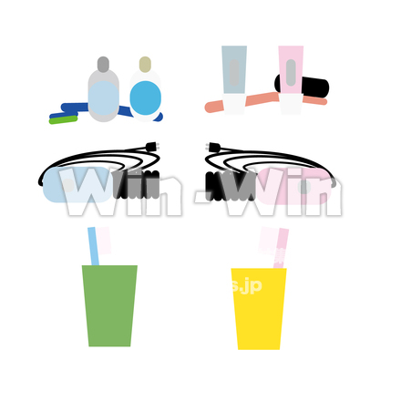 洗面所の小物達のCG・イラスト素材 W-027231