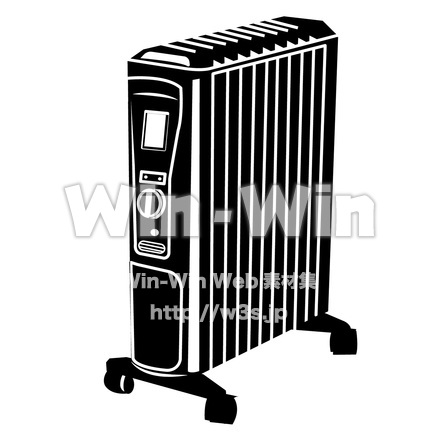 オイルヒーターのシルエット素材 W-027358