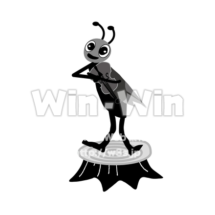 キリギリスのシルエット素材 W-026190