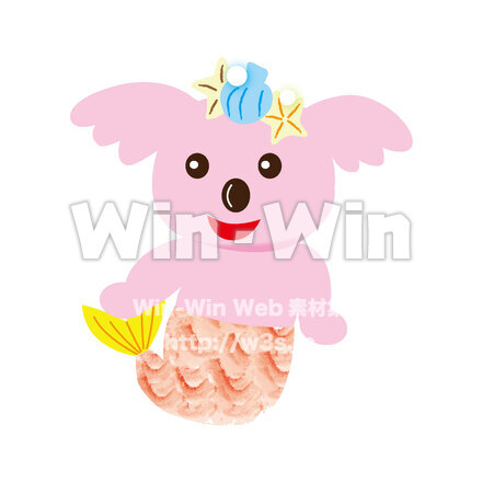 コアラの人魚のCG・イラスト素材 W-026709