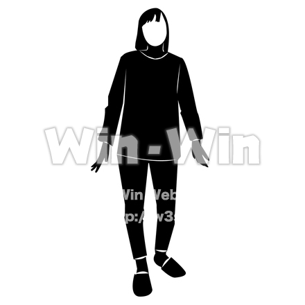 女性のシルエット素材 W-026350