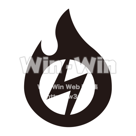 火力発電アイコンのシルエット素材 W-026976