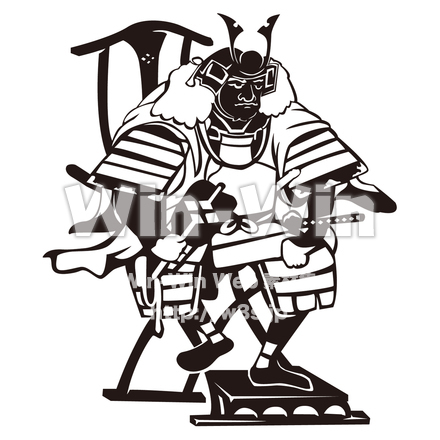 武田信玄のシルエット素材 W-026904