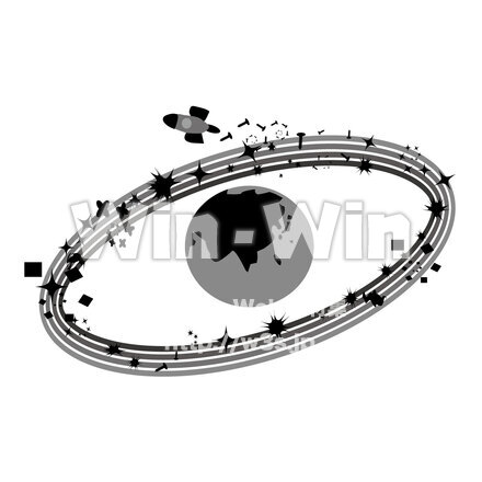 宇宙ゴミのシルエット素材 W-026109