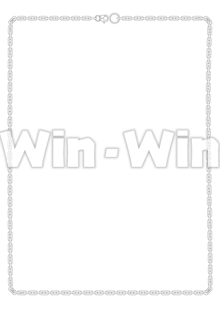 鎖　チェーン　パターンブラシのシルエット素材 W-027058