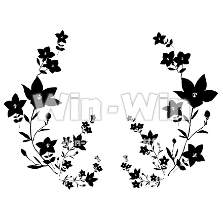 桔梗花輪のシルエット素材 W-026017