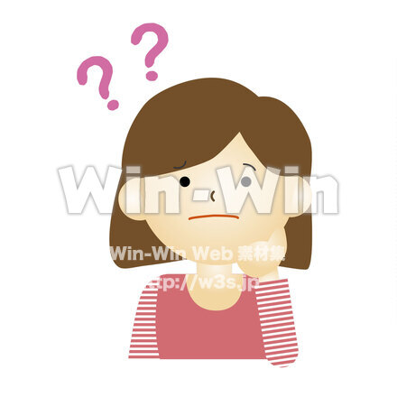 女性_困ったのCG・イラスト素材 W-027179