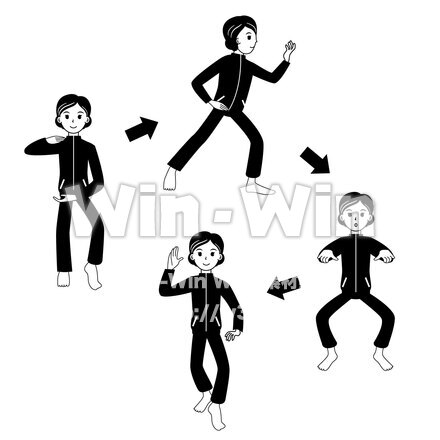 太極拳のシルエット素材 W-026626