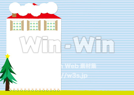 家と庭のある背景のCG・イラスト素材 W-026049