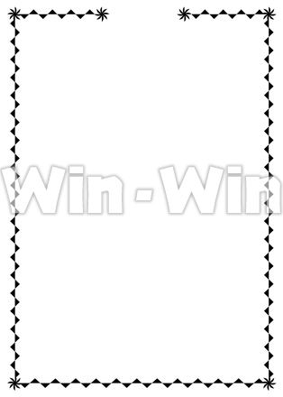 縦A4背景フレーム・飾り枠のシルエット素材 W-026684