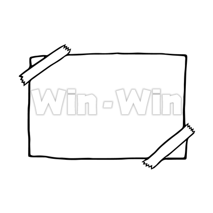 テープ付きフレームのシルエット素材 W-027609