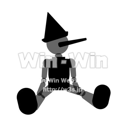 ピノキオ　１のシルエット素材 W-026037
