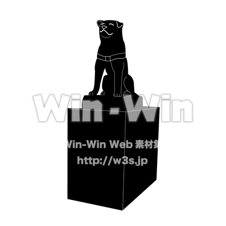 忠犬ハチ公のシルエット素材 W-027810