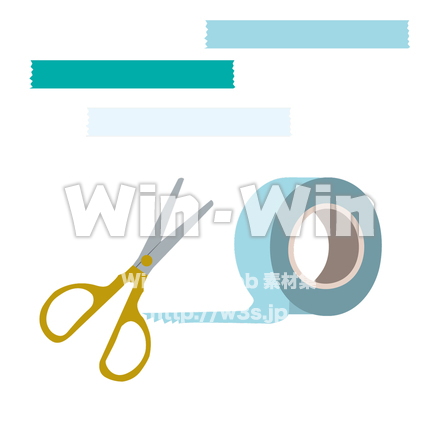 マスキングテープとハサミのCG・イラスト素材 W-027743