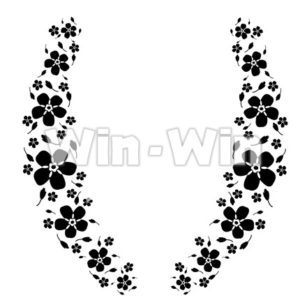 忘れな草のシルエット素材 W-027365