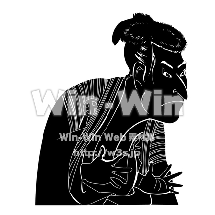 東洲斎写楽のシルエット素材 W-026309