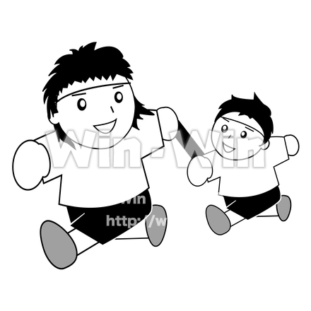 リレー（バトン）のシルエット素材 W-027368