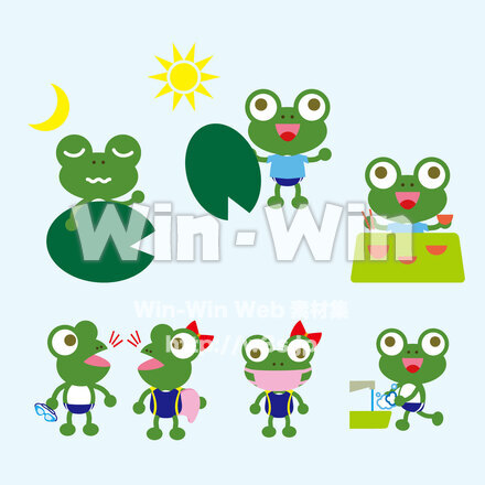 カエルの一日のCG・イラスト素材 W-027028
