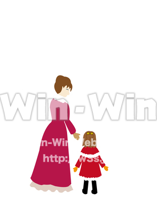 歩く親子のCG・イラスト素材 W-027972