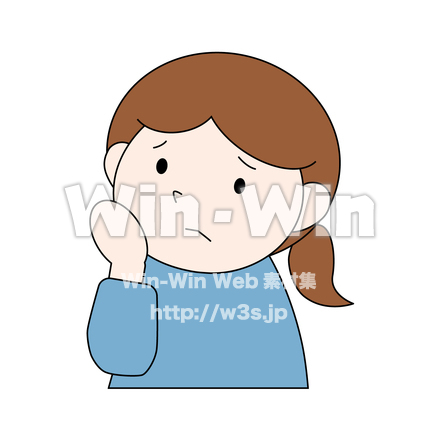 困っている女性のCG・イラスト素材 W-027155