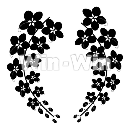 ゴールデンシャワー（ナンバンサイカチ）のシルエット素材 W-027758