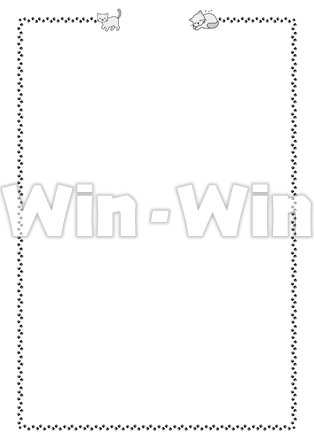 ネコのお散歩のシルエット素材 W-026112